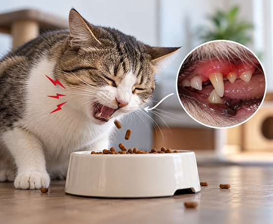 Kedi Yemek Yerken Ağlıyor veya Mamayı Düşürüyor